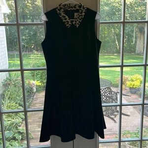 Kate spade little black dress with leopard print collar